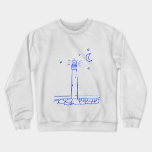 Lighthouse at Night Line Drawing Crewneck Sweatshirt